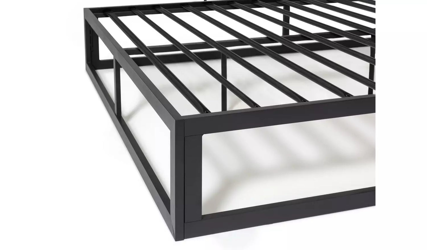Platform Small Double Metal Bed Frame - Black